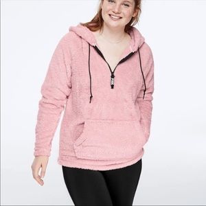 Victoria’s Secret pink half zip teddy